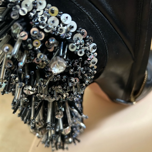 Rare Rochas boots high hill 4 inch black leather - Picture 5 of 11